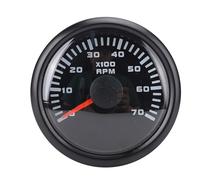 Acouto Tachymètre de 52 Mm 2in Tachymètre RPM Gauge 7000rpm avec 7 Couleurs Backlight Auto Cycle pour Car Truck RV Boat Tracteur (Cadran noir couverture noire cx6229b)