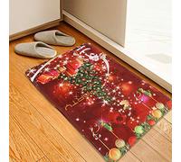 Acouto Tapis de Sol Antidérapant à Motif de Noël, Décoration pour la Maison, le Bureau, la Salle de Bain, la Cuisine, la Maison, Choix Facile, Absorbe le Bon Matériau, Adopte l'eau en Flanelle