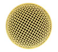 Acouto Tête des Boules de Remplacement de la Calandre en Acier Inoxydable avec Pare-brise en Mousse pour les Microphones SM58, Protecteur-résistant pour la Tête de Microphone (GOLD)