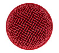 Acouto Tête des Boules de Remplacement de la Calandre en Acier Inoxydable avec Pare-brise en Mousse pour les Microphones SM58, Protecteur-résistant pour la Tête de Microphone (rouge)