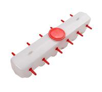 Acouto Tétines à Lait d'agneau Mangeoire Rouge Seau d'alimentation pour Bétail 2 Côtés avec 12 Tétines Capacité de 9 L Mangeoire à Lait pour Porcelets et Chiots Ferme Qui Nourrit les Chiots