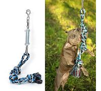 Acouto Tige à Ressort en Acier Inoxydable, Jouet à Mâcher pour Chien, Corde de Tir à la Corde Robuste pour Grands Chiens avec en Coton de 60 Cm et Raccords à Boucle 304 Anti