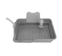 Acouto Toilettes pour Chiens en Acier Inoxydable, Structure Stable, Support Facile à Faire Pipi, Plateau d'apprentissage de la propreté pour la Maison, Blanc, Empêche Les Chiens d'entrer dans Les