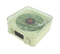 Acouto Tourne-Disque Vintage Waves, Matériau ABS, Son Stéréo et Affichage Nocturne, Idéal pour la Relaxation et Le Sommeil (Green)