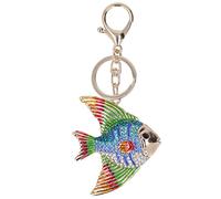 Acouto Tropical Fish Fish Ringestone Keynchain, Artisanat à Huile D'huile Goutte à Goutte Artisanale avec une Sensation Métallique aux Paillettes, des Cadeaux pour les Femmes, des