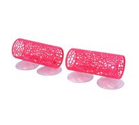 Acouto Tunnel de Poisson Betta Tube de Tunnel de Poisson Betta, Décor d'aquarium en Plastique pour Crevettes Comprend des Ventouses pour Un Entretien Facile (Pink)