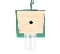 Acouto Un Piège à Abeilles Mignon et Durable, élimine Les Abeilles en Fouilles en Bois, pour Les Familles, la Belle Décoration, Verte et Bleu, 16x15x10cm, Extérieur et Intérieur, en (Green)