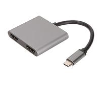 Acouto USB C à Dual HD Multimedia Interface Adaptateur 1080P Prise en Charge du Boîtier en Alliage en Aluminium pour S9 S10 Téléphone pour Ordinateur Portable Utilisateurs de Tablette