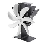 Acouto Ventilateur de Poêle à Chaleur à 7 Pales Ventilateurs de Cheminée Thermoélectriques en Alliage d'aluminium pour Poêles Bois Cheminée Argent l'énergie Thermique de l'électricité (SILVER)