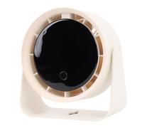 Acouto Ventilateur de Table avec Affichage Numérique, 6,6x6,1 Pouces, 18 DB Ultra-quaf, Rechargeable, Inclinaison à 360 Degrés, Conception sans Lambe sans Lame pour la Maison, le Bureau, le