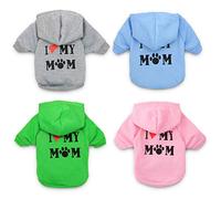 Acouto Vêtements pour Chiens J'aime Ma Mère Sweat à Capuche imprimé Sweat-Shirt pour Chiot Vêtements Chauds pour Chiots à Capuche pour Chiens de Haute qualité pour chiensJ'aime Ma Mère à (Blue #45)