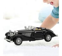 Acouto Vintage Kid Haute Simulation Son Lumière Tirer vers l'arrière Voiture Jouet Véhicule en Alliage () pour Voiture à Longue échelle i Modèle de VoitureVintage Car ModelPull Back Car (Black)