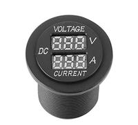 Acouto Voltmètre Numérique 2-en-1, Écran LED Bleu, Étanche, Compatible DC 12-24V, pour Tableau de Bord