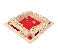 Acouto Wooden Shot The Box Dice Game 4 Side 10 Numbers Board Tablepop Pub Pub Game for Kids Adults Basic Classroom en Améliore Les compétences. Social et Accessoires Bons et partis. à Easy Shut The