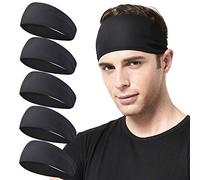 Acozycoo Lot de 5 bandeaux de sport pour la course à pied, pour homme - Le cyclisme, le basket-ball, le yoga, le fitness - Élastiques unisexes (5 noir)