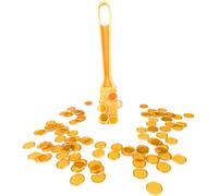 AcpopbM Kit de Bingo Magnétique - 1 Bâton Magnétique + 100 Jetons Loto - Jeu Éducatif pour Enfants et Accessoire Pratique de Stockage(Orange)