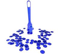 AcpopbM Kit de Bingo Magnétique - 1 Bâton Magnétique + 100 Jetons Loto - Jeu Éducatif pour Enfants et Accessoire Pratique de Stockage (Bleu)