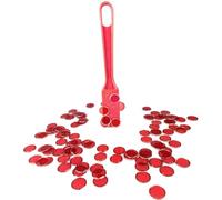 AcpopbM Kit de Bingo Magnétique - 1 Bâton Magnétique + 100 Jetons Loto - Jeu Éducatif pour Enfants et Accessoire Pratique de Stockage (Rouge)