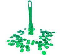 AcpopbM Kit de Bingo Magnétique - 1 Bâton Magnétique + 100 Jetons Loto - Jeu Éducatif pour Enfants et Accessoire Pratique de Stockage (Vert)