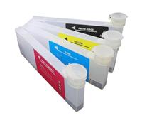 AcqjEYdoX Cartouche d'encre Rechargeable Vide 220 ML 440 ML avec Entonnoir sans Puce Compatible avec l'imprimante éco-solvant Grand Format Roland Mimaki Mutoh(1SET(4Colors-220ML))