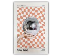 Acqooeakt Poster rétro années 1970 disco Ball Fever Y2K - Art mural amusant et tendance pour chambre de fille, bar, chariot, salon, salle à manger - 40,6 x 61 cm - Sans cadre