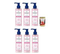 Acqua alle Rose Détergente Lenitivo à l'extrait de chinensis rose, idéal pour les peaux sèches ou sensibles, nettoie et hydrate la peau en douceur, 6 x 200 ml + Italian Gourmet Polpa 400 g