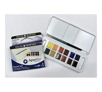 Acquerelles Daler Rowney Aquafine - Set De Voyage 12 Godets + Pinceau