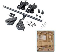 ACRaBoss Kit de Montage Pour Échelle Mobile Rétractable En Tube Rond En Acier Noir, Rails Pour Échelle Mobile, 3,3 À 20 Pieds, Matériel Pour Échelle de Bibliothèque Coulissante, Kit de Rails À Roulett