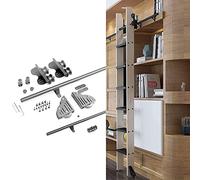 ACRaBoss Kit de Quincaillerie Pour Échelle Coulissante Rétractable, Bibliothèque, Rail D'Échelle Extensible/Rail Rond, Pour Intérieur/Loft/200Cm(6.6 Ft) Track Kit