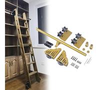 ACRaBoss Kit de Quincaillerie Pour Échelle de Bibliothèque Rétractable Et Roulante, Pour La Maison Et Le Bureau, Rail Réglable de 1 À 6 M, Rail Coulissant Avec Roulettes Au Sol (Sans Échelle)/24Ft/732