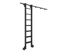 ACRaBoss Kit de Quincaillerie Pour Échelle de Bibliothèque Roulante En Acier Noir, Rail Coulissant de 3,3 Pi Et 20 Pi Avec Roulettes Au Sol, Ensemble Complet de Rails Mobiles Pour Échelle/16Ft/500Cm T