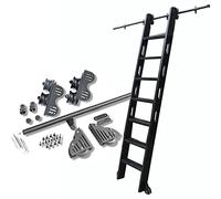 ACRaBoss Kit de Quincaillerie Pour Échelle de Bibliothèque Roulante, Kit de Rail Pour Échelle Coulissante, Avec Roulette Au Sol, Convient Pour Bibliothèque, Loft, Maison Et Intérieur/3.3Ft/100Cm Track