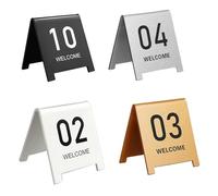 ACRaBoss Lot de 20 Numéros de Table En Acrylique, Numéros 1-20/50/100, Double Face, Numérotés, Autoportants, Pour Restaurant, Mariage Et Événements/Silver/1-20
