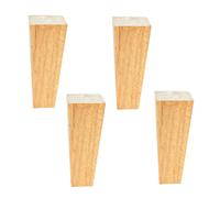 ACRaBoss Lot de 4 Pieds de Meuble En Bois Massif, Pieds de Canapé de Remplacement En Chêne, Pieds D'Armoire Carrés, Pieds de Table Basse, Pieds de Placard, Pour Pouf, Banc, Commode, Avec Plaque de Mon