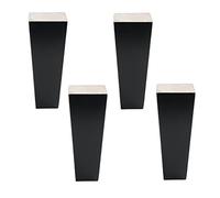 ACRaBoss Lot de 4 Pieds de Meuble En Bois Massif, Pieds de Canapé de Remplacement En Chêne, Pieds D'Armoire Carrés, Pieds de Table Basse, Pieds de Placard, Pour Pouf, Banc, Commode, Avec Plaque de Mon