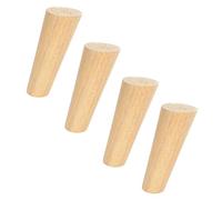 ACRaBoss Lot de 4 Pieds de Meuble En Bois, Pieds de Canapé de Remplacement, Pieds D'Armoire, Pieds de Table Basse Coniques, Pieds de Table, Pour Pouf, Banc, Commode, Avec Plaque de Montage Et Vis, Cou