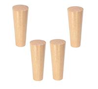 ACRaBoss Lot de 4 Pieds de Meuble En Bois, Pieds de Canapé de Remplacement, Pieds D'Armoire, Pieds de Table Basse Coniques, Pieds de Table, Pour Pouf, Banc, Commode, Avec Plaque de Montage Et Vis, Cou