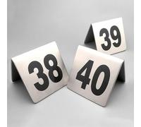 ACRaBoss Numéros de Table En Acier Inoxydable Style Tente Pour Restaurants, Cartes de Numéros de Table, Cartes de Numéros de Table Double Face Pour Restaurants, Cartes de Numéros de Table Empilables S
