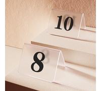 ACRaBoss Numéros de Table En Acrylique de 1 À 10, Double Face, Pour Mariage, Banquet, Réception, Dîner, Cartes de Numéros de Table Empilables de Style Tente de Restaurant/Clear/31-40