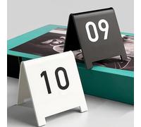 ACRaBoss Numéros de Table En Acrylique de 1 À 100, Numéros Double Face, Pour Restaurant, Mariage, Fête, Banquet, Service, Marqueurs/Black/31-40