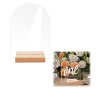 ACRaBoss Numéros de Table En Arche Pour Mariage, Panneaux de Table En Acrylique Avecrt En Bois, Numéros de Table En Acrylique 1-10/20/30/50/100 Ou À Faire Soi-Même, Parfaits Pour La Décoration de Cent