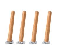 ACRaBoss Pieds de Meuble En Bois Massif, Pieds Coniques, Pieds de Remplacement Pour Canapé, Table, Bureau, Ottoman, Armoire, Avec Plaque de Montage Et Vis, Couleur Bois, 4 Pièces/Clear/10Cm/3.9In