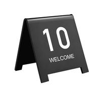 ACRaBoss Plaque de Bureau En Acrylique, Numéro de Table À Manger Recto Verso, Cartes de Numéros de Table Empilables, Pour Événements de Fête En Intérieur Ou En Extérieur/Black/21-30