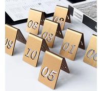 ACRaBoss Tentes Acryliques, Numéros de Table de 1 À 10, En Acrylique, Double Face, Numérotées, Pour Restaurant, Mariage, Banquet, Fête, Réception/Gold-5 * 8cm/41-50