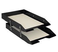 Acrimet Corbeille à Courrier Articulé 2 Étages A4 (Plastic Durable) (Couleur Noir)