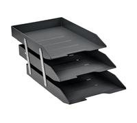 Acrimet Corbeille à Courrier Articulé 3 Étages A4 (Plastic Durable) (Couleur Noir)