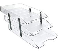 Acrimet Corbeille à Courrier Articulé 3 Étages A4 (Plastic Durable) (Couleur Transparent Cristal)