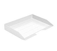 Acrimet Corbeille à Courrier Empilable, Format Paysage, Organiseur de Bureau pour Papier et Document A4, Plastique Résistant (Couleur Blanc) (1 unité)