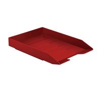 Acrimet Corbeille à Courrier Empilable Organiseur de Bureau pour Papier et Document A4 (Plastic Durable) (Couleur Rouge) (1 unité)