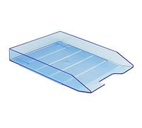 Acrimet Corbeille à Courrier Empilable Organiseur de Bureau pour Papier et Document A4 (Plastic Durable) (Couleur Bleu Transparent) (1 unité)